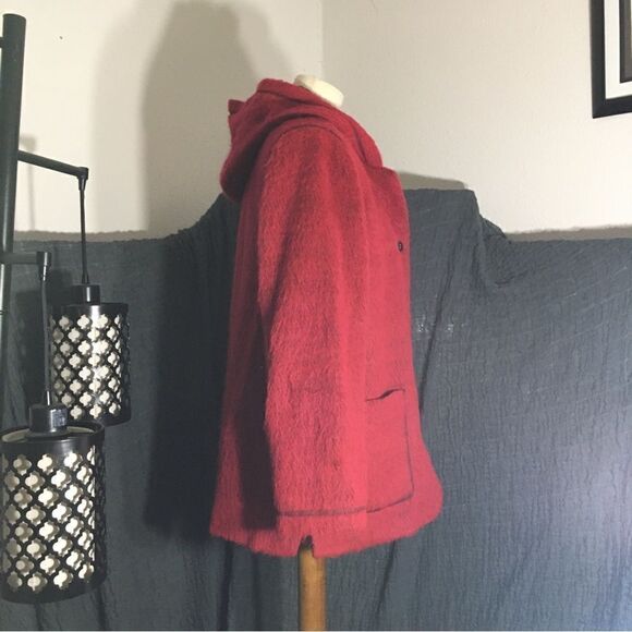 Democracy VTG Red Hooded Jacket Size M - Picture 2 of 11